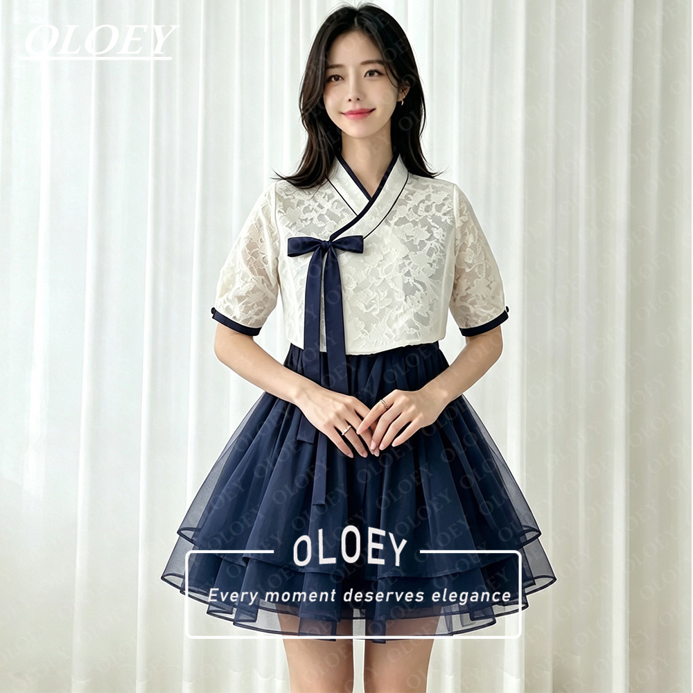 Modern Korean Lifestyle - OLOEY Moderne Zwarte Korte Concert Hanbok